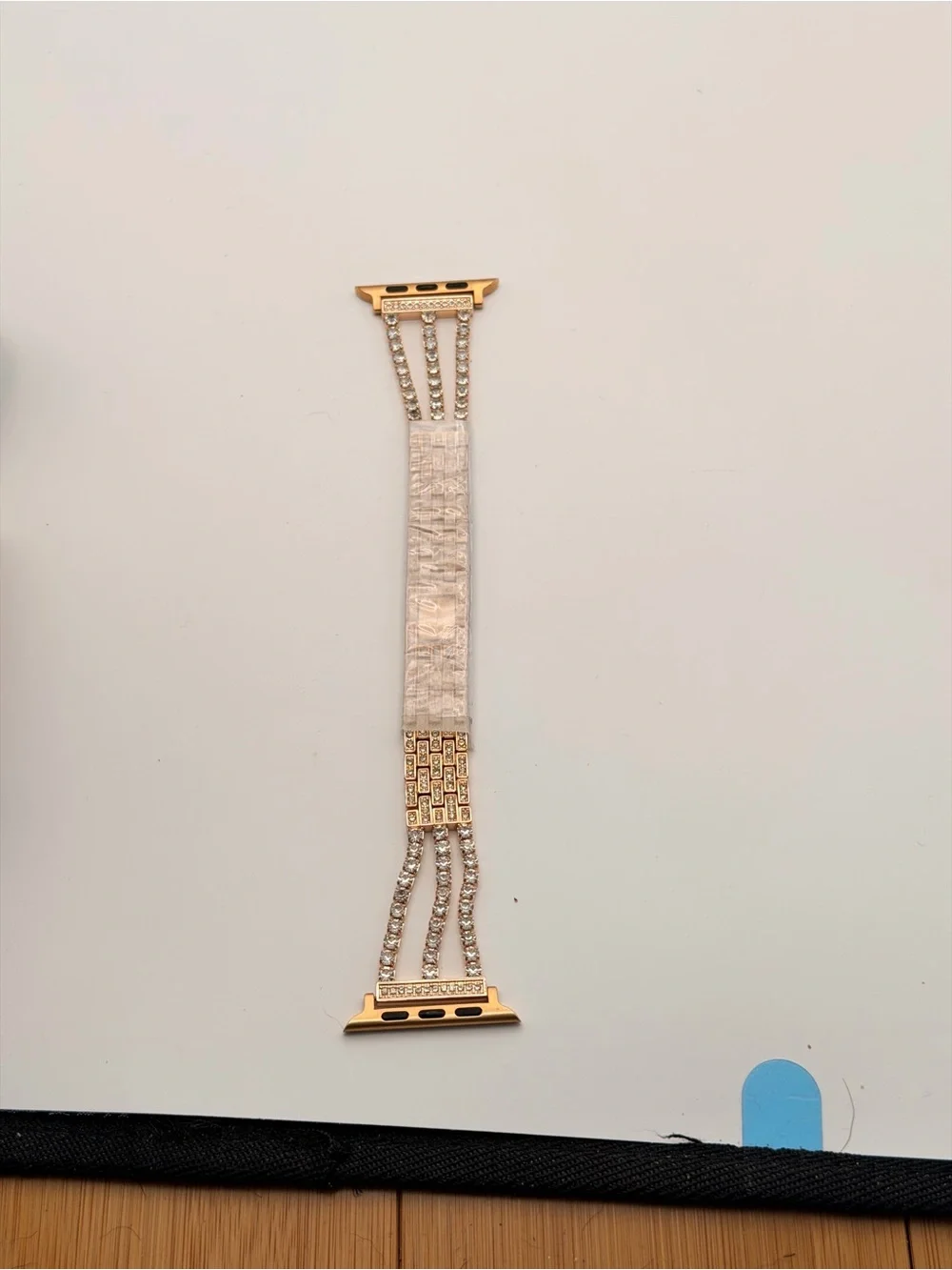 Apple Watch Band, Stainless Steel, Gold tone/diamonds, New, 42/44/46mm